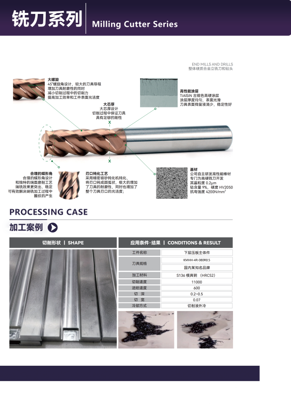 KENFA KMHH high-hardened steel end mills S136 mold-steel processing case
