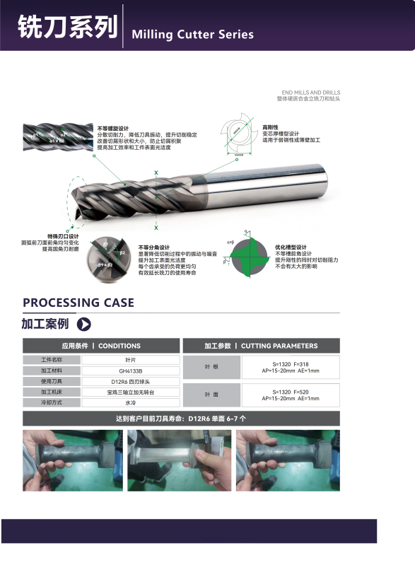 KENFA KMS high temperature alloy end mills impeller processing case