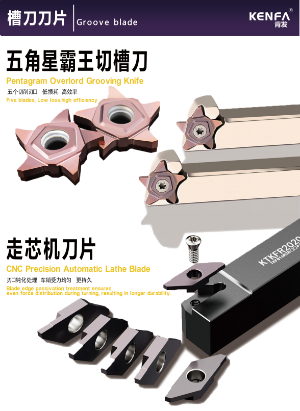 KENFA Pentagram overload grooving and automatic lathe blades overview